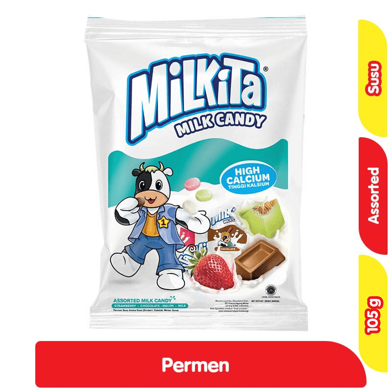 MILIKITA CANDY ASSORTED MILK 105 g isi 30 pcs