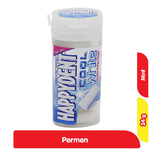 [5976] HAPPYDENT PERMEN COOL WHITE 24 G