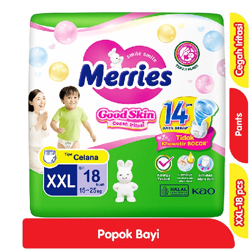 [6247] Merries Good Skin Popok Celana Bayi XXL 18 pcs