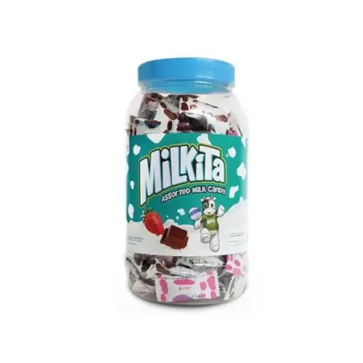 MILKITA LOLLIPOP ASSORTED MILK JAR isi 100 pcs